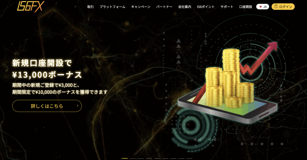 海外FXおすすめランキング13位はIS6FX
