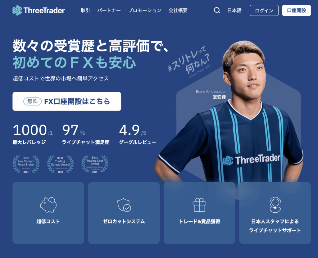 海外FXのスプレッド比較ランキング1位はThreeTraderのRawゼロ口座